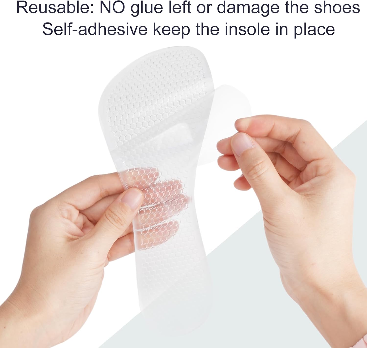 2 Pairs High Heel Inserts Women, Self-Adhesive Gel Sandal Inserts Insoles, New Anti Slip Design Comfort Insert, 3/4 Length Dress Shoe Inserts Pain Relief — image 3