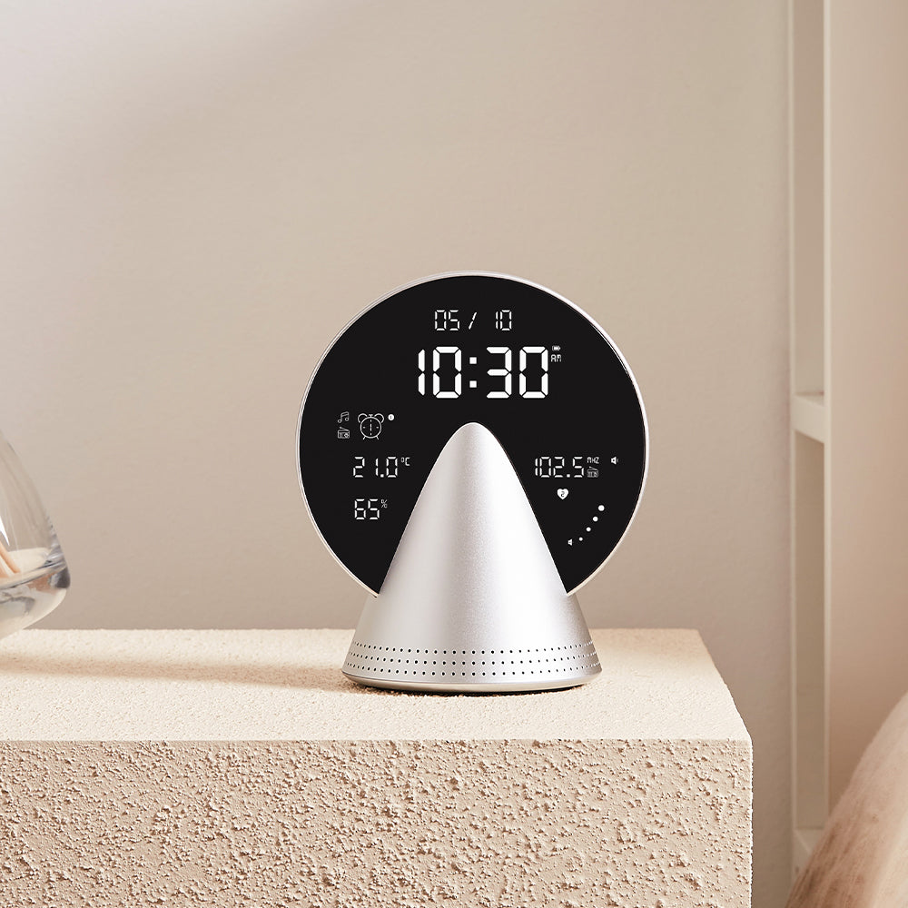 Lexon Conic Radio Alarm Clock With Fm & Built-In Bluetooth Speaker - Alu Polish — image 2