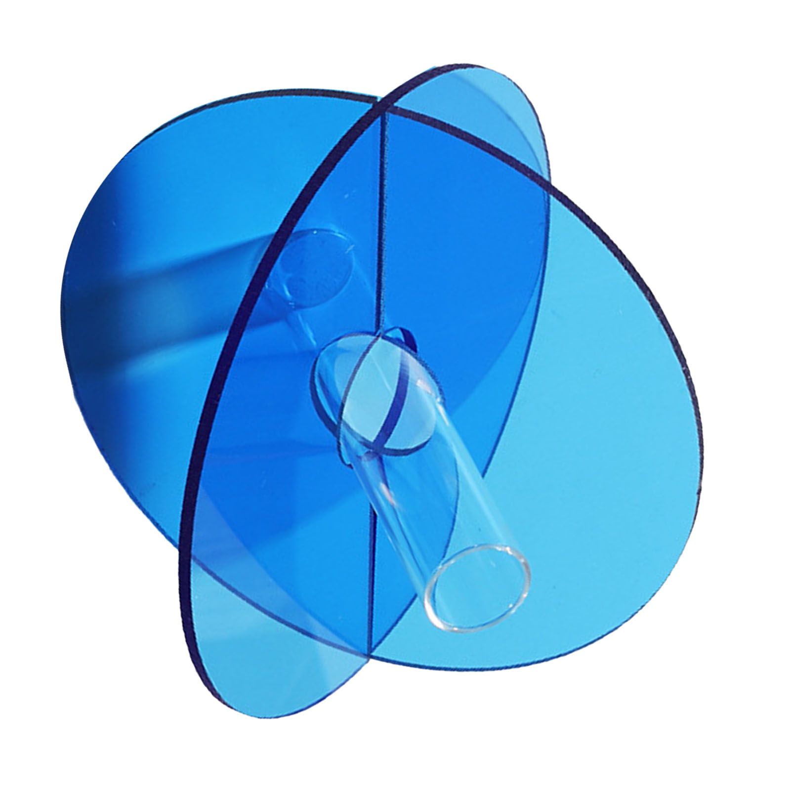 Acrylic Geometric Flower Vase Fine Detail Easy To Clean Acrylic Geometric Minimalist Vase for Living Room Table Disc Blue 15 × 13 × 2cm — image 2