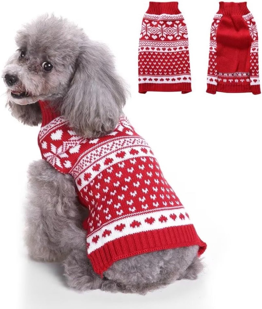 Dog Sweater - Christmas Dog Sweaters - Sleeveless Dog Sweaters - Dog Coat - Warm Autumn and Winter Puppy Sweater - Ugly Sweater - Perfect for Small Dogs - Dog