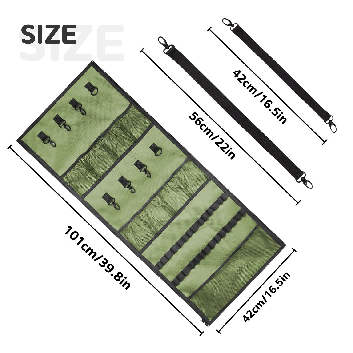 Hanging Storage Canopy Organizer for Camping Supplies Soccer Park Awnings Campsite, 2 in 1 Storage Strap and Pocket Organizer — image 5