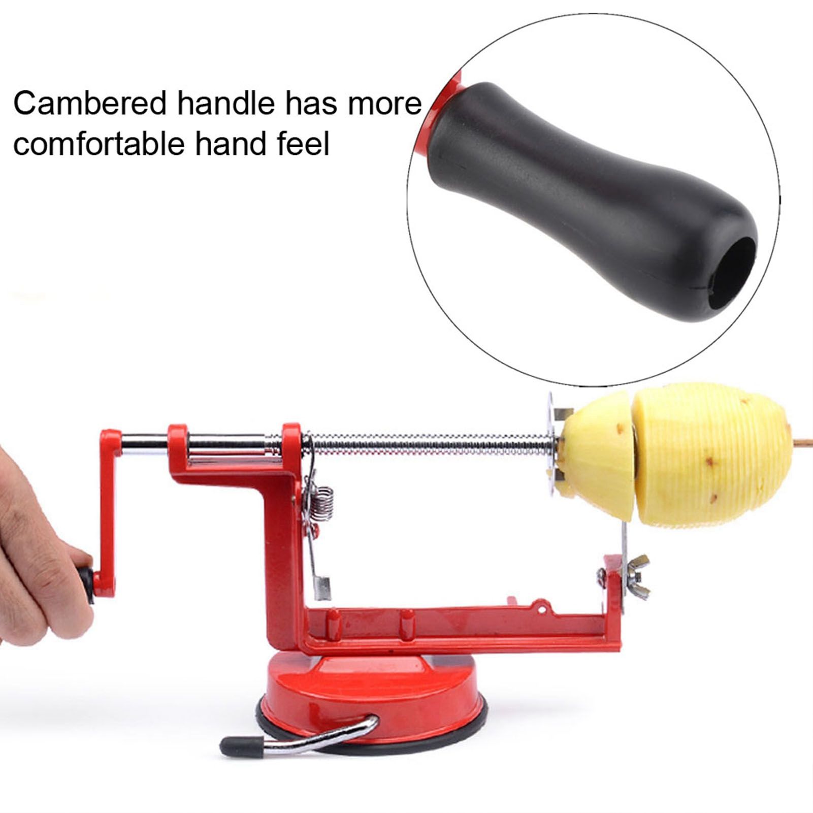 Stainless Steel Hand Crank Manual Spiral Potato Chips Twister Cutter Suction Base Kitchen Tool β image 3