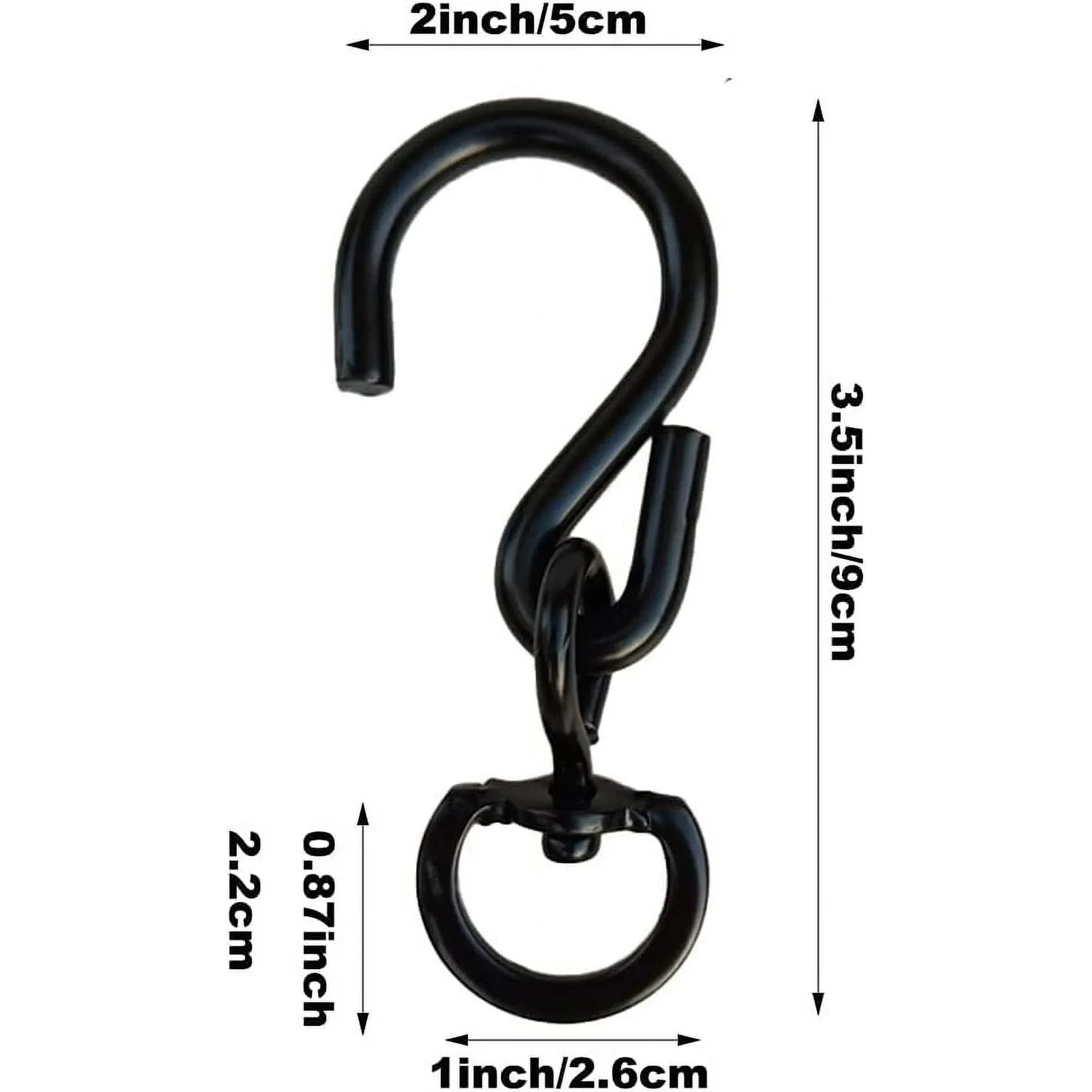 Swivel Plant Hanger Hooks, Heavy Duty Swivel Hooks for Hanging Plants, Indoor Outdoor Garden Use, Black 4 Pack โ image 2