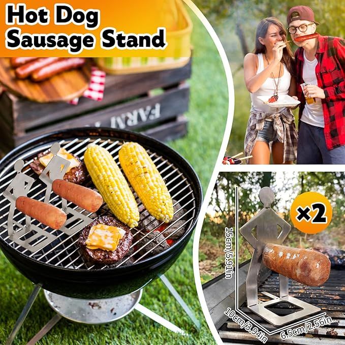 3-Piece Hot Dog Grill Tool Set with Grill Fork for Camping and Picnics — image 3