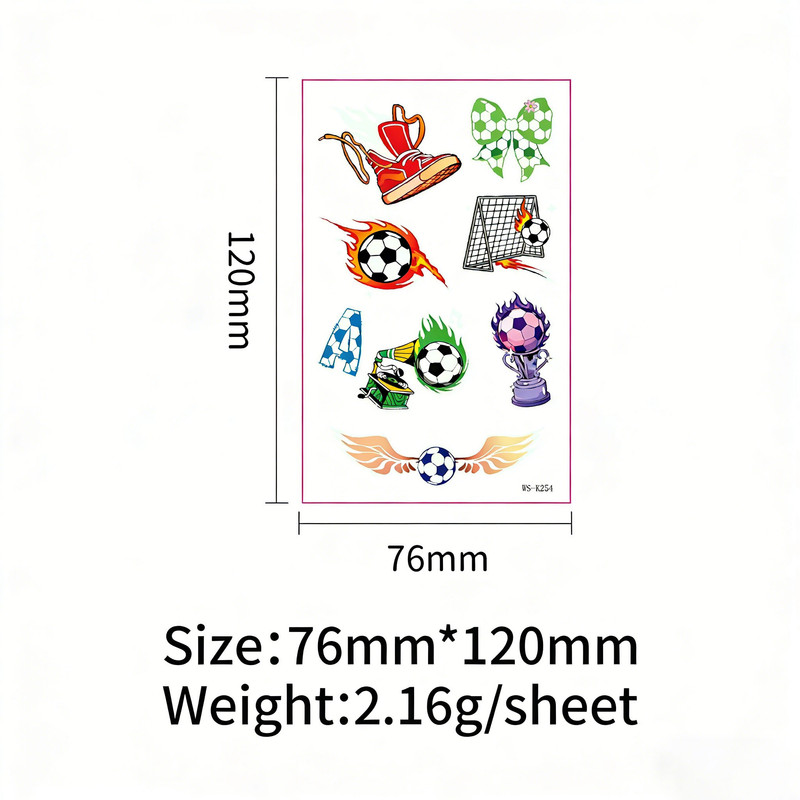 2026 World Cup Glow in the Dark Face Tattoos Waterproof Sweatproof Temporary Stickers 10 Sheets — image 2