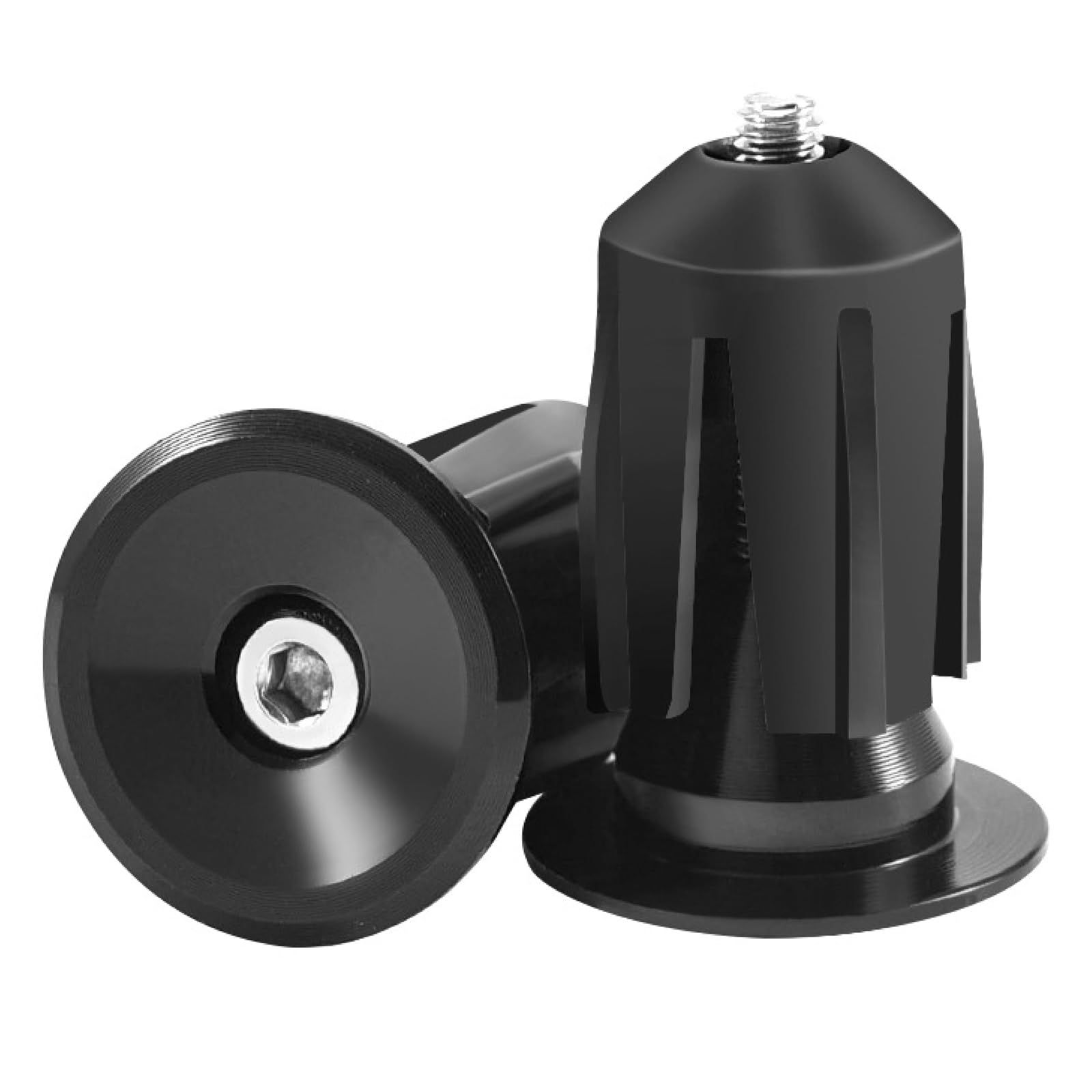 2 Pair aluminum alloy Bike Handlebar Ends, Bar End Plugs for Road Bike, Bar Ends with Expanding Screw, Capable for Handlebar End Inner Diameter 22-24mm(black