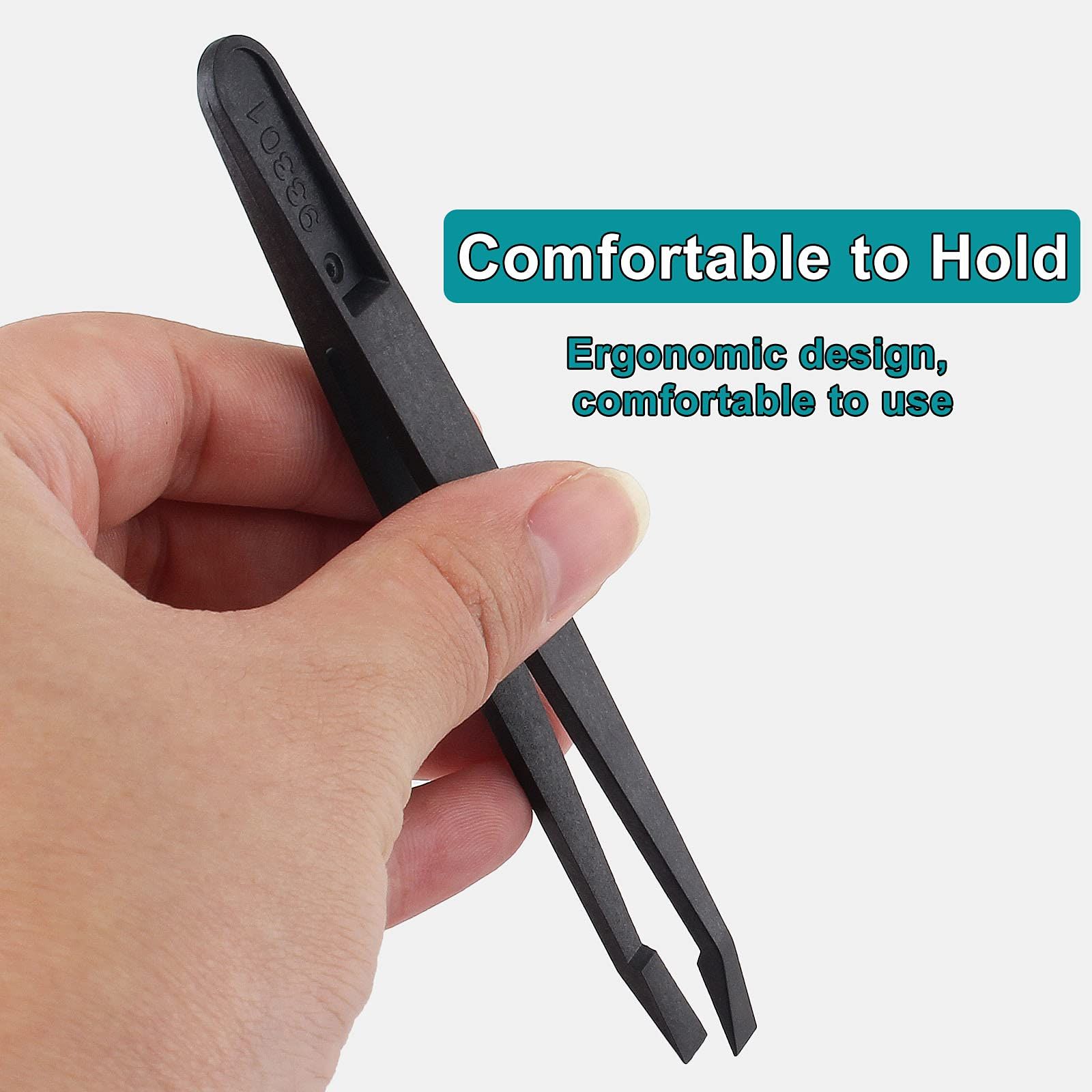 8Pcs Precision Plastic Tweezers, 4.5-4.8 Inch Anti-Static Tweezers Set with Curved and Straight Tips for Electronics Assembly โ image 4