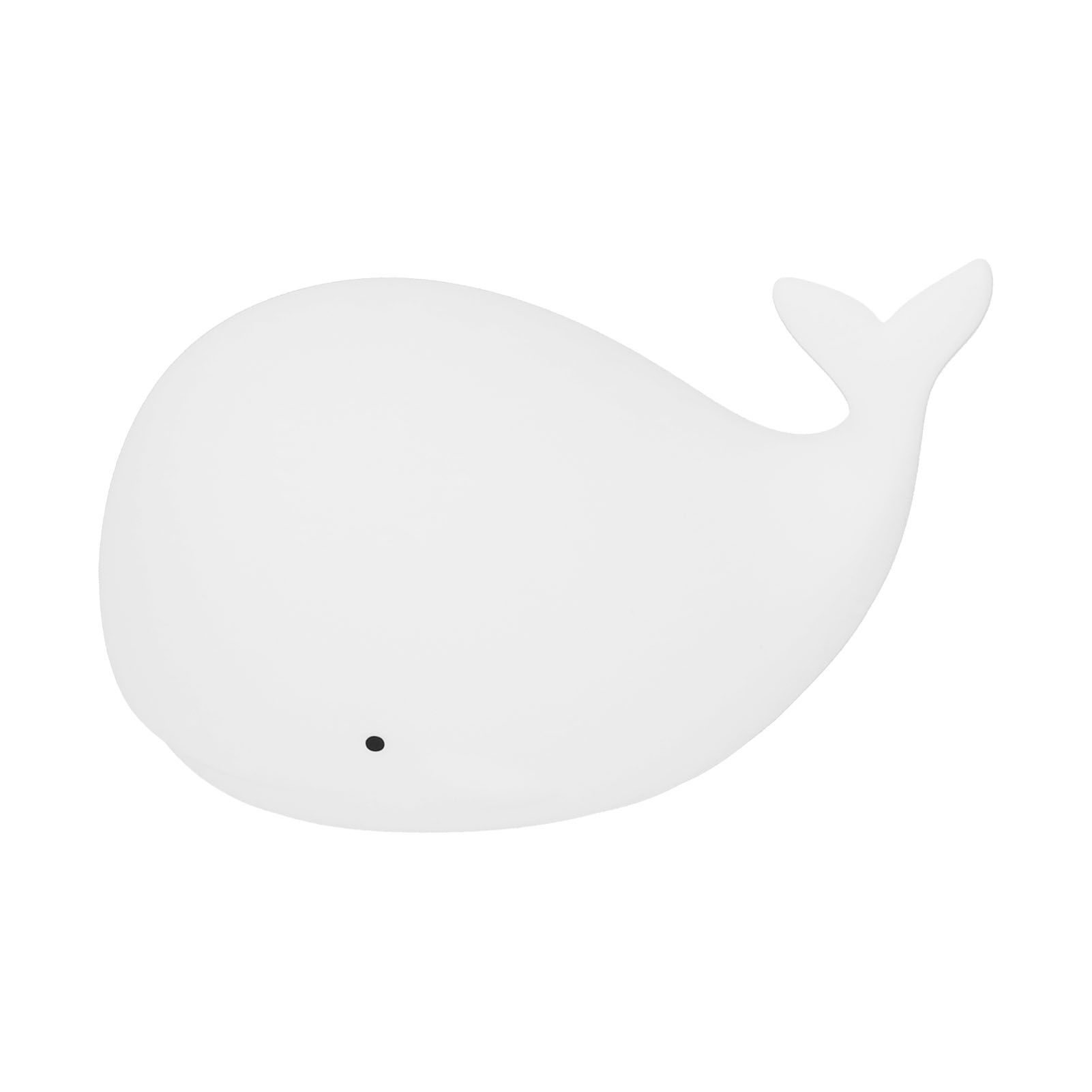 USB Night Light 1.3W Whale Shape 7-Colors Silicone Bedside Lamp for Home Bedroom White — image 3