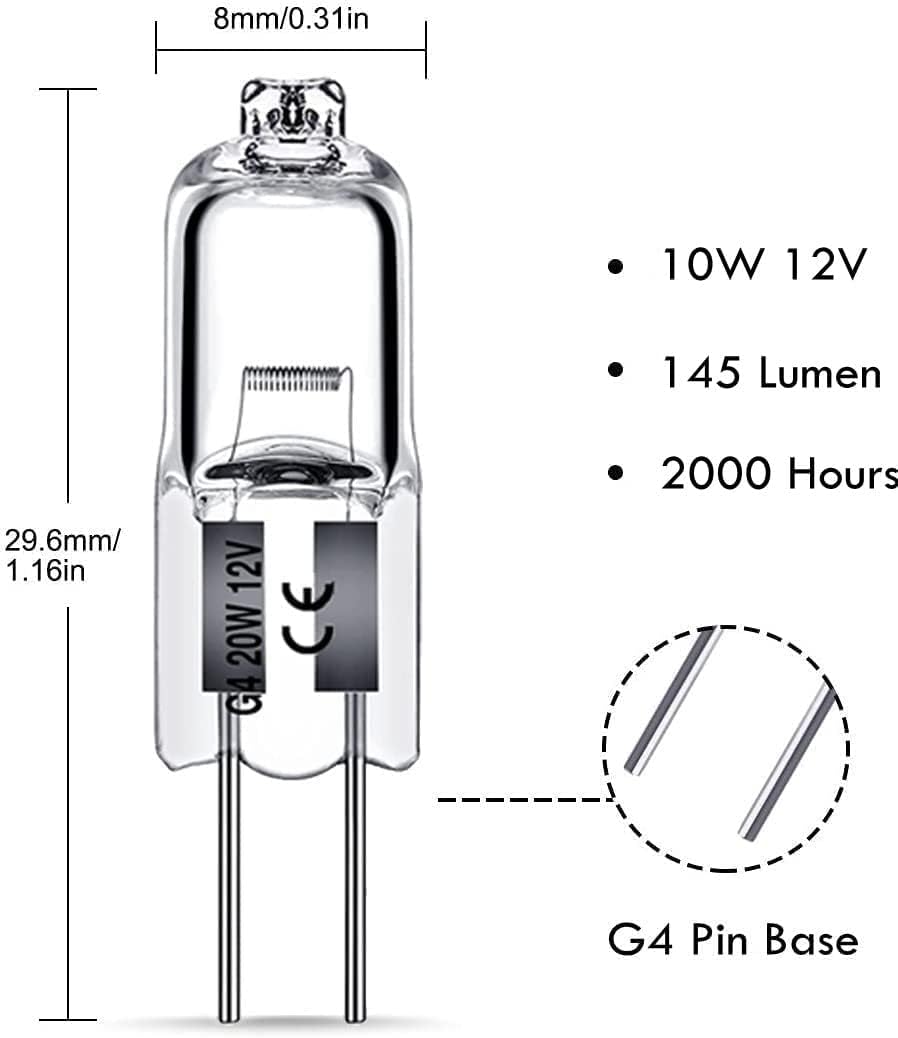 G4 halogen lamps 10W 12V - Warm white - 10-pack 10pcs 10W — image 2