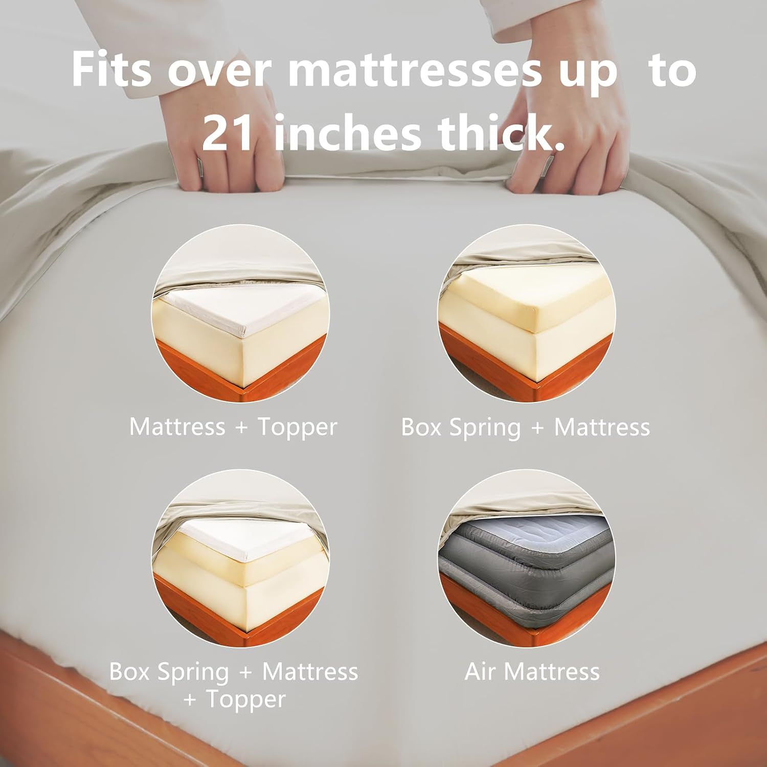 Hotel Soft Bed Sheet Set- Bedding Sheets & Pillowcases -Breathable Bedding - Wrinkle, Fade, Stain Resistant-Deep Pocket Flat Fitted Bed Sheet — image 4