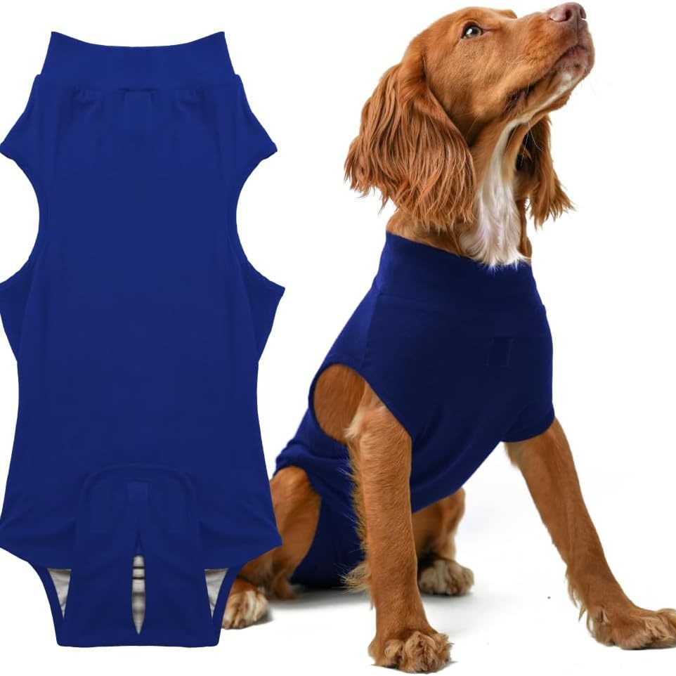 XS Blue Premium Pet Physiological Suit - Comfortable & Breathable Bamboo Modal Recovery Suit