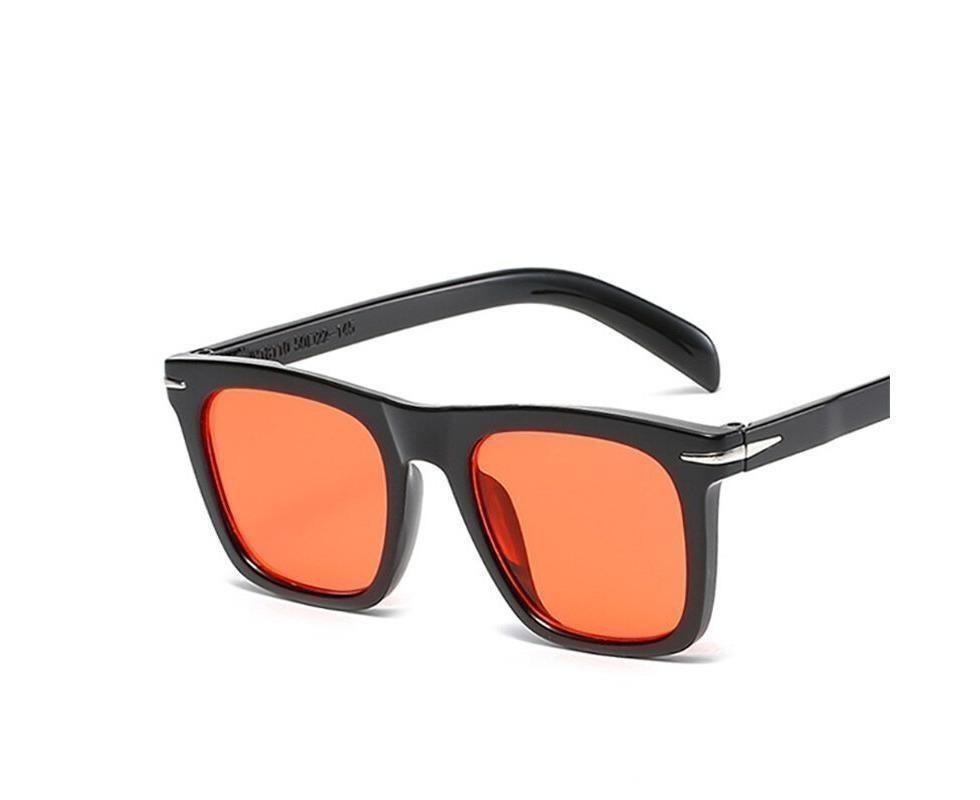 Classic Rivet Square Sunglasses Men Luxury Brand Design Beckham Driving Glasses Vintage Sun Glasses Eyewear - Black Yellow — image 6