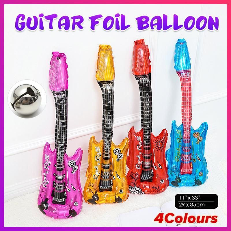 Guitar Foil Balloon Air Fill Rock and Roll Music Party Wedding Birthday Decoration - Red โ image 2