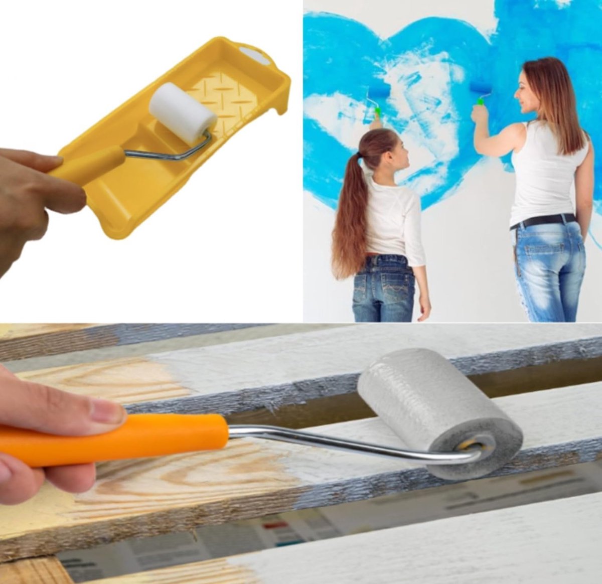 Mini paint roller set - Foam paint roller - with refills - high-density foam rollers *6, paint tray and roller handle - small sponge paint roller - for โ image 6