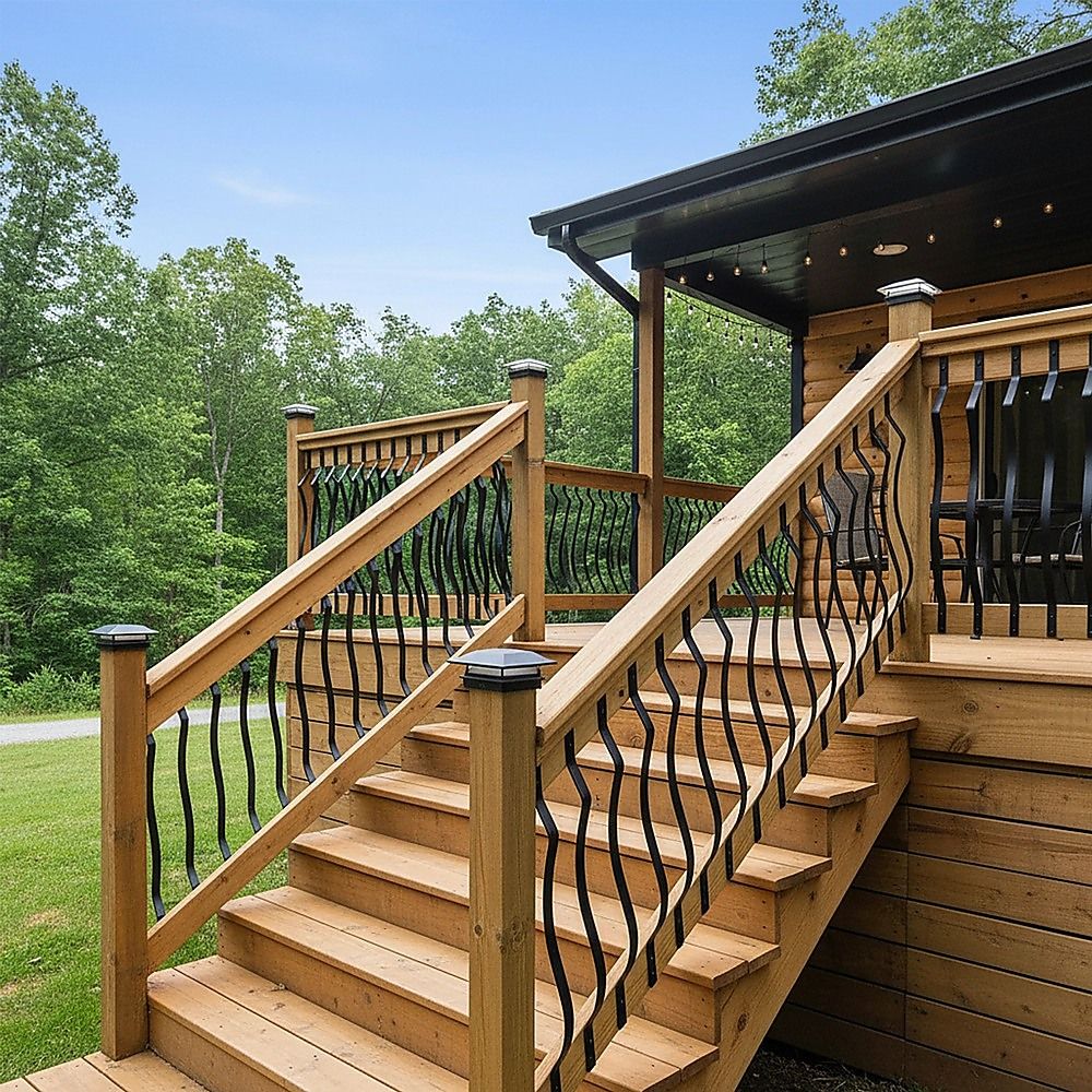 51 Pack 82cm Metal Deck Balusters Iron Stair Railing Spindles for Outdoor Indoor Use — image 3
