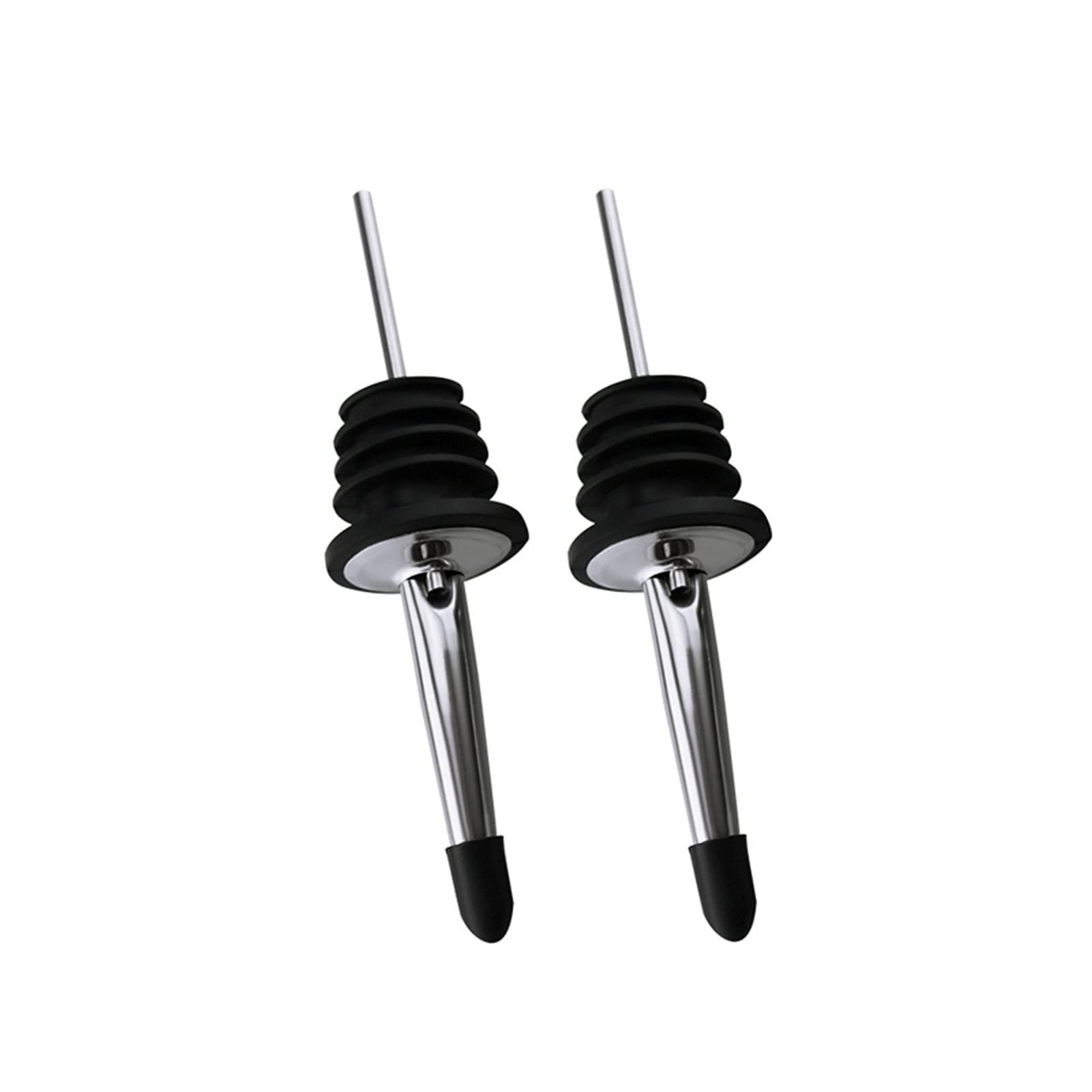 Liquor Pourer Speed Pourer 2Pcs/Set Wine Pourer Stainless Steel Wine Bottle Stopper with Cap Alcohol Liquor Spouts Bottle