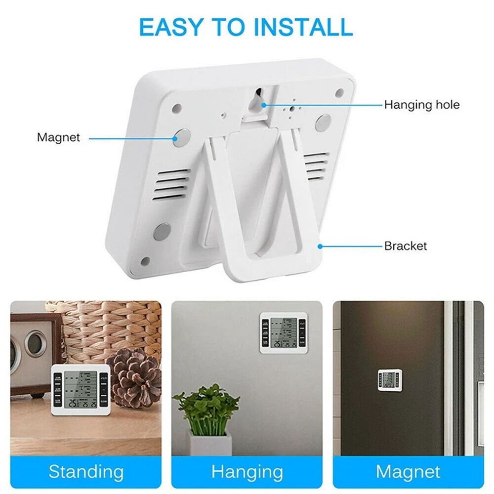 1Set Wireless Freezer Thermometer 2 Remote Sensors Alarm Low Temperature Refrigerator Clock — image 2