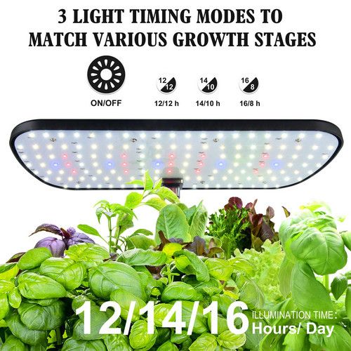 Hydroponics Plant Growing System 12 Pods Indoor Herb Garden Kit Led Light 4L Black — image 3