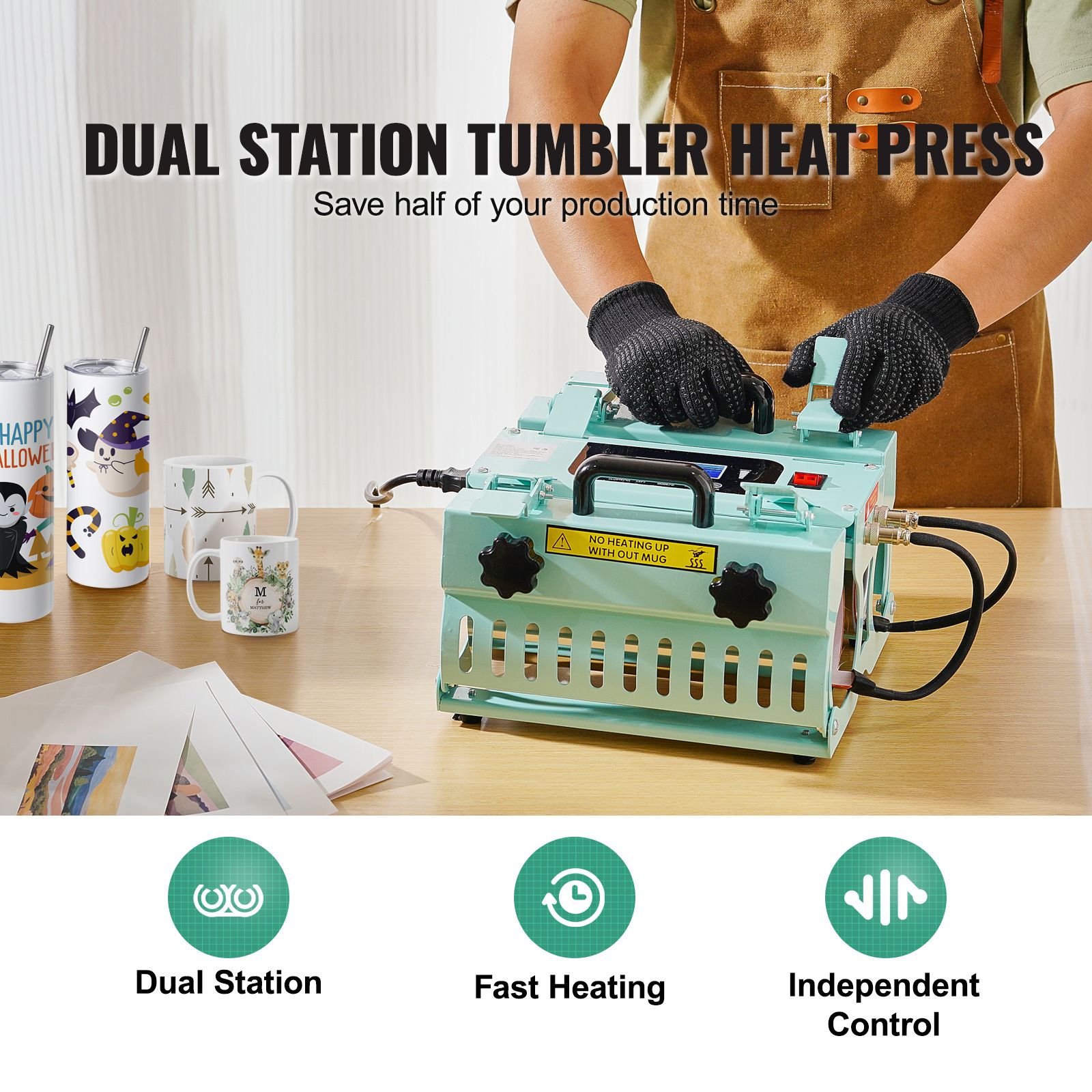 Tumbler Heat Press Machine 2 Station Heaters 11-30oz Mug Press Sublimation โ image 2