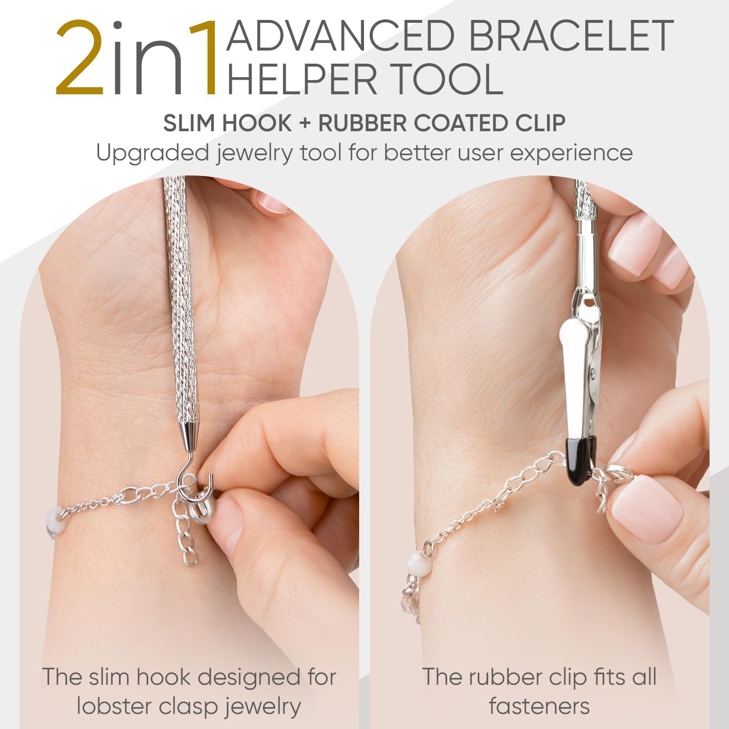 Bracelet Helper Tool with Hook - Fastener Helper Tool for Bracelet, Necklace, Jewelry, Watch - Silver, Gold, Emerald, Bundle โ image 3