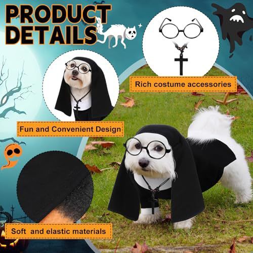 Amor Pet Clothing Nun Costume for Dogs Cats Nun suit M โ image 3