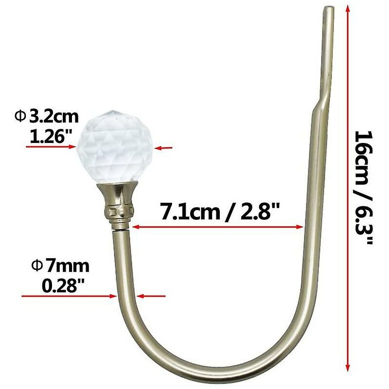 Curtain Tiebacks Wall Hooks U Metal Curtain Tiebacks, Metallic Curtain 2 Pack (Silver) â image 2