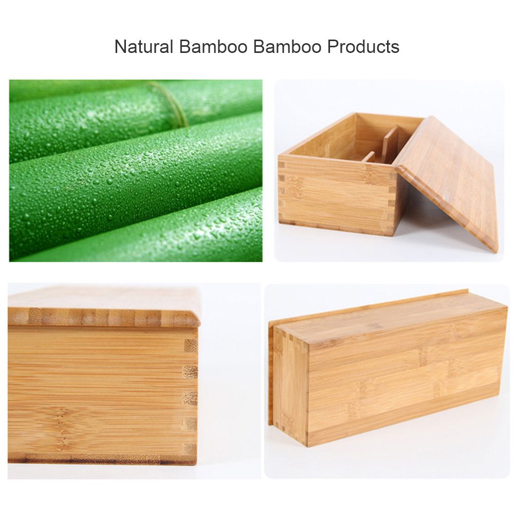 Bamboo Cutlery Storage Box Wooden Storage Container for Tableware Cosmetics โ image 6