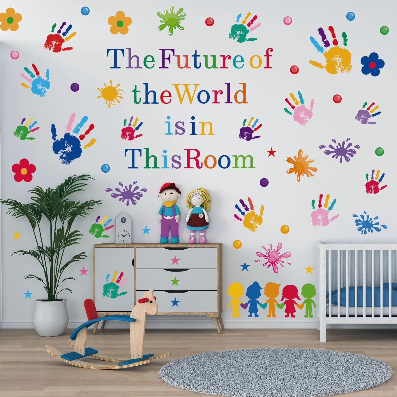 Kids Wall Decals Classroom Decals Colorful Inspirational Quotes Wall Stickers Motivational Sticker Splatter Handprint Wall Decals โ image 4