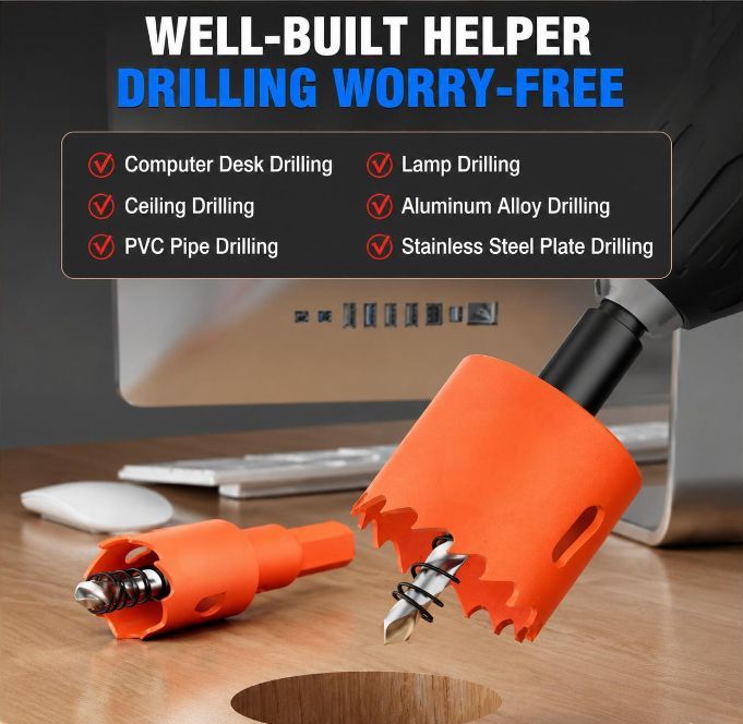 19mm Bi-Metal M42 High Speed Steel Hole Saw | with Pilot Drill Bit, Smooth Cutting Edge for PVC, Drywall, Wood, Plastic, Gypsum Board, Rubber, Thin Metal โ image 4