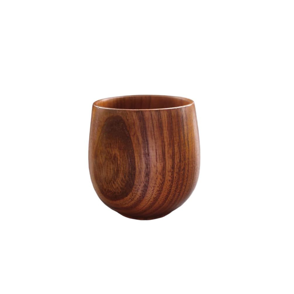 Wooden Tea Cups, Natural Solid Wood Japanese Tea Cups, Handmade Wooden Tea Mug, Coffee Mug, Drinking Cup 170ML(Brown 1 Pack)