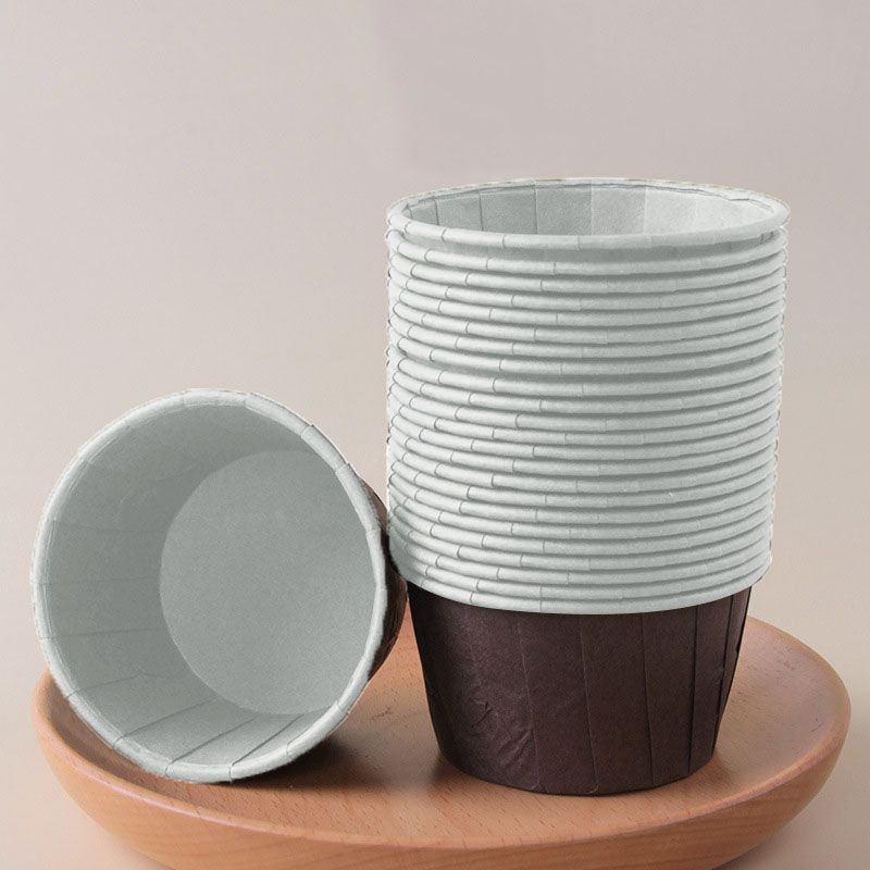 Dark Brown 50Pcs Cupcake Baking Cups 2.56in Greaseproof Paper Liners for Muffins Cupcakes Air Fryer and Dessert Baking, Disposable Fluted Baking Cups for Home