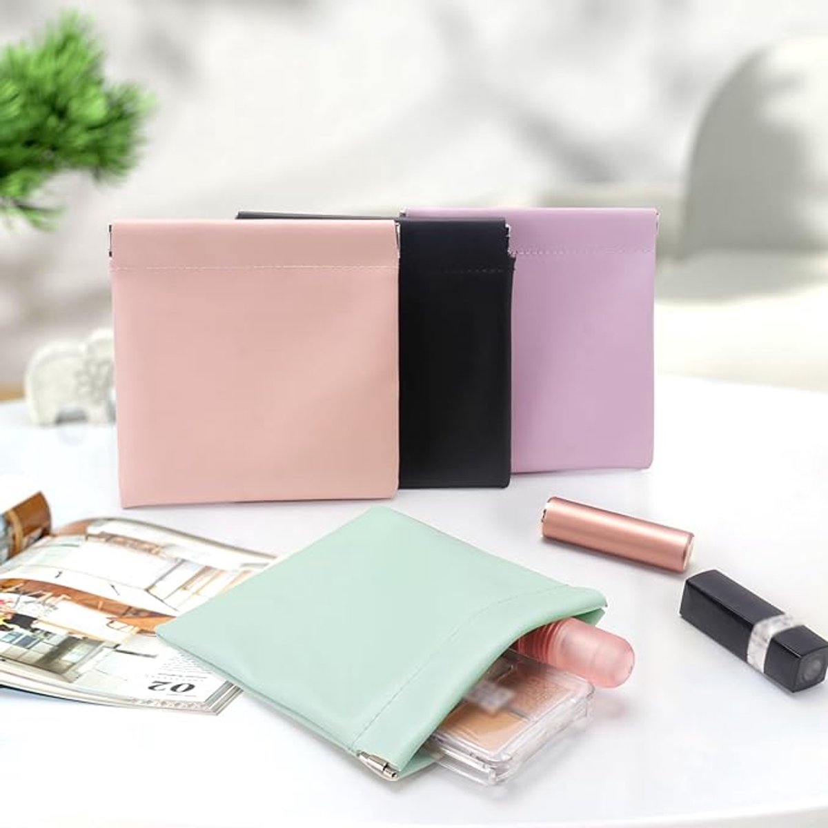Wallet - Organizer - Women's Wallet - Gift for Women - Gift for Girlfriend - Gift for Mother - Set of 4 (Pink, Light Green, Light Purple, Black) โ image 4