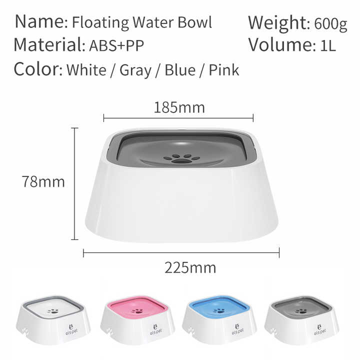 Blue Anti-Spill Floating Pet Water Bowl for Dogs and Cats - 1L Capacity, Splash-Proof and Anti-Wet Mouth Design — image 6