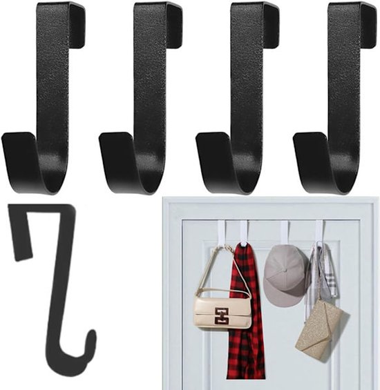 S-shaped door hooks - Stainless steel coat racks - 4-pack - Hooks - Clothes hangers - Hanging type - Door hooks - Kitchen towel racks - Bathroom towel racks