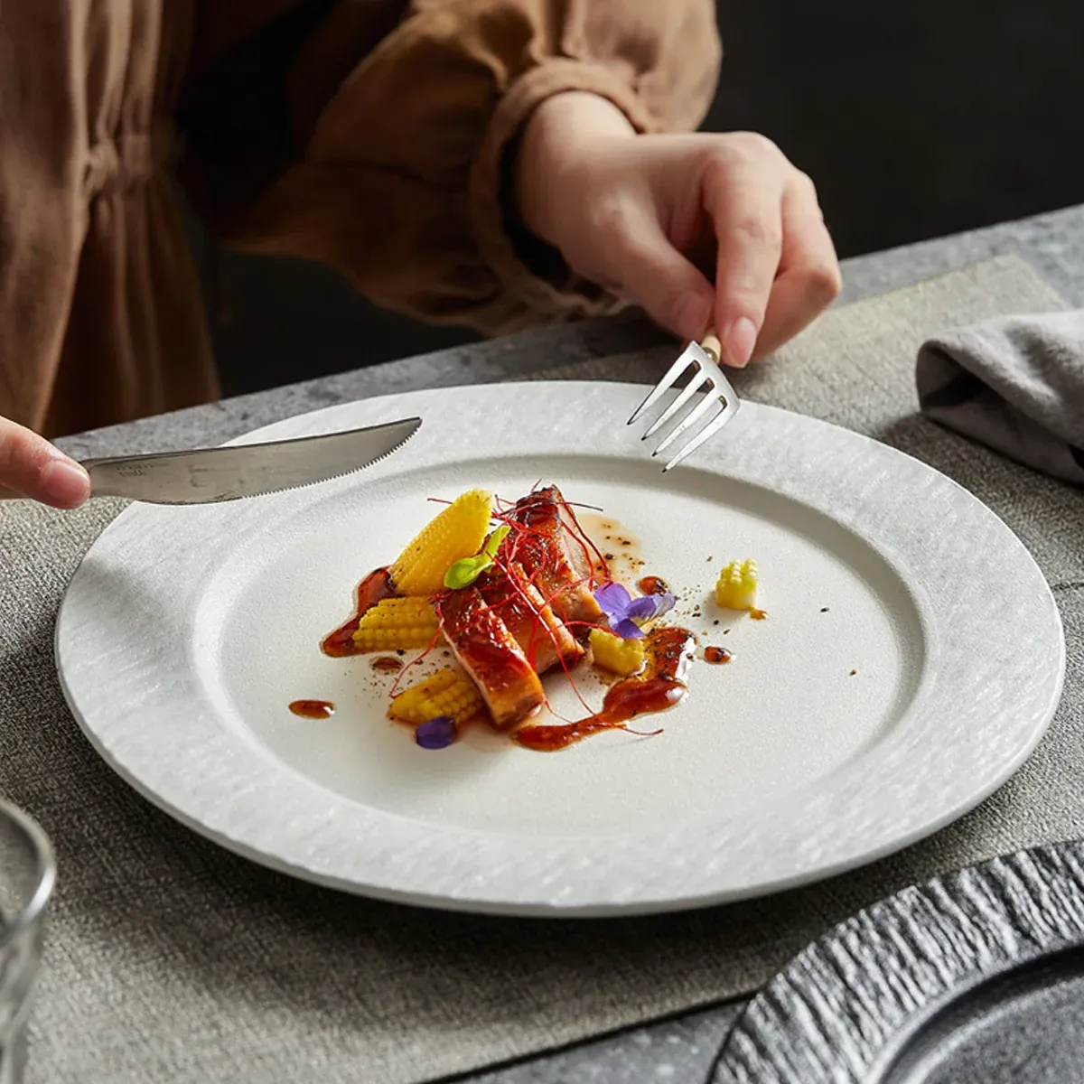 Ceramic Steak Vegetable Dessert Salad Plate Home Dinner Plate Kitchen Dining - 10.5inch โ image 6