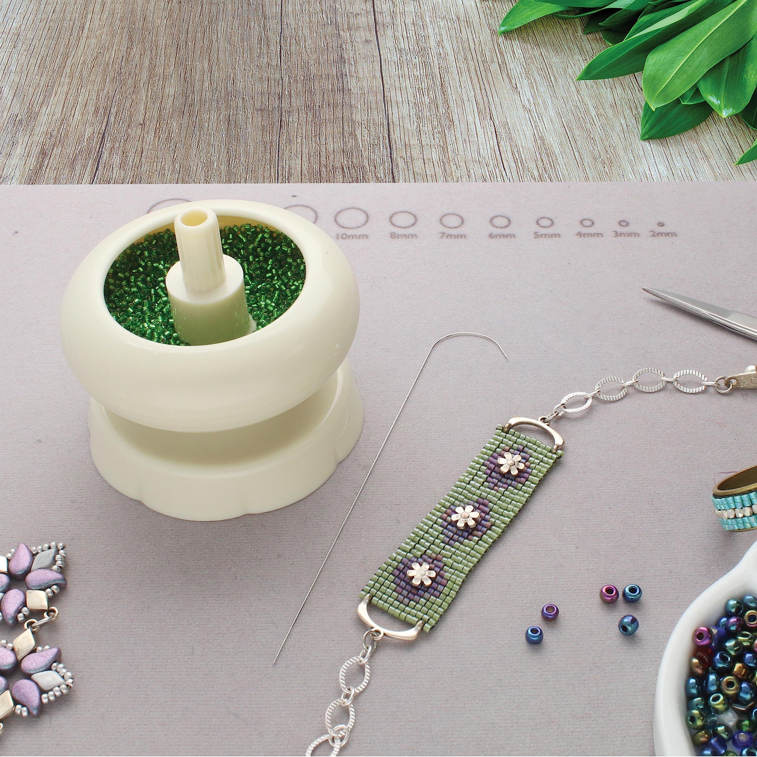 Bead Stringing Plastic Spinning Wheel Diameter – Quickly and Efficiently String Seed Beads for Jewelry, Fringe and DIY Arts — image 4