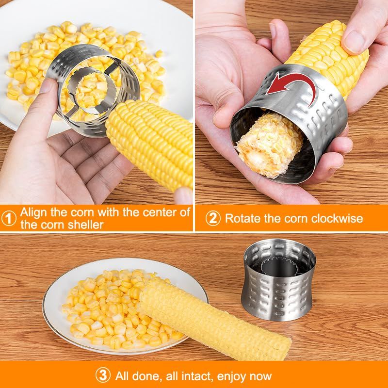 Corn Stripping Tool, Stainless Steel Corn Stripper Kernel Cutter with Grip, Easy to Remove Kernels from Fresh Corn โ image 3