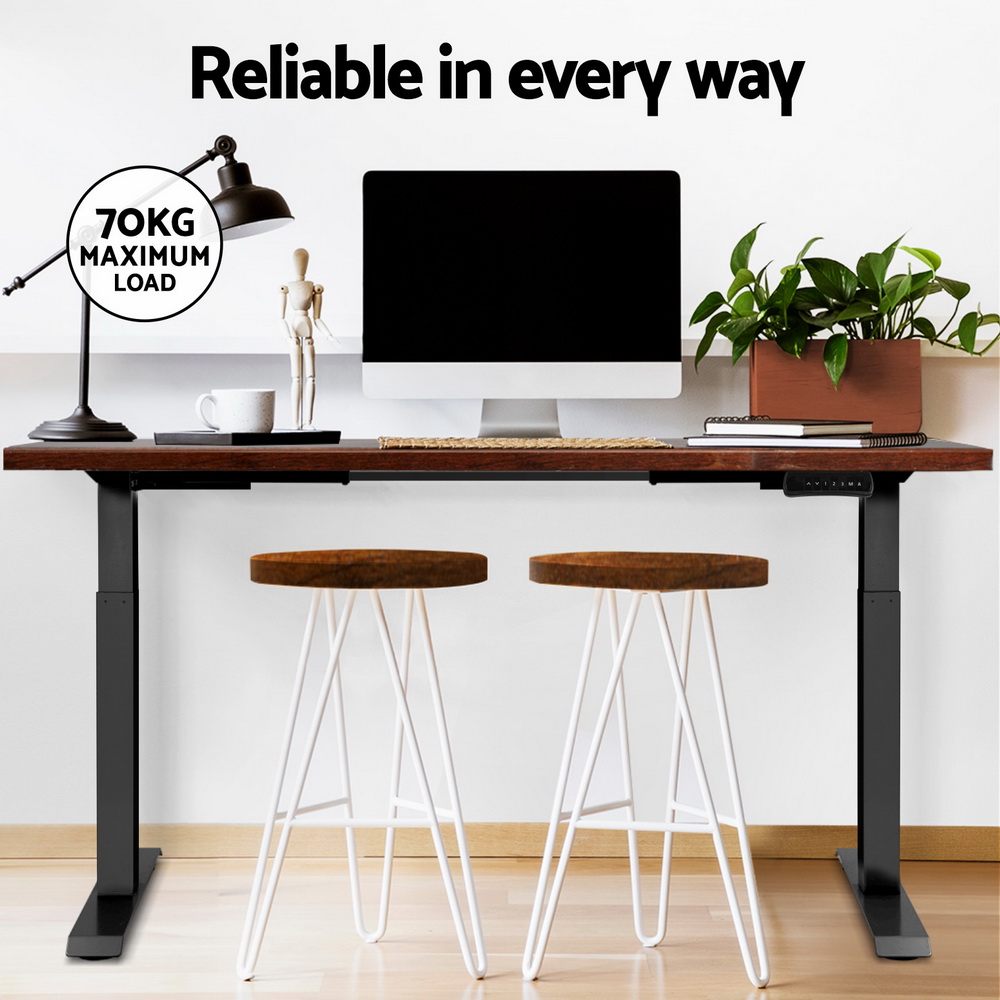 Artiss Standing Desk Motorised Dual Motor Rustic Brwon 140CM — image 6