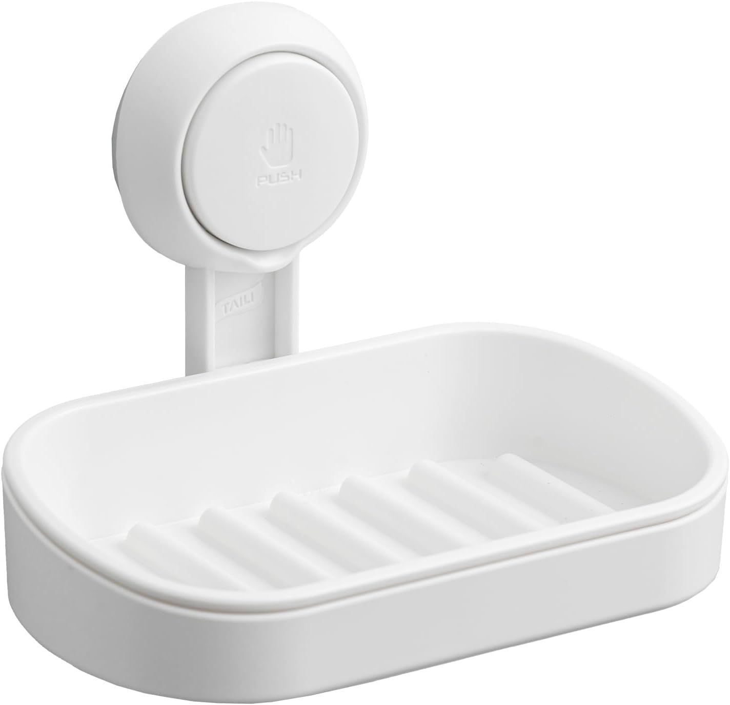 Soap Holder Suction Cup for Shower, 2 Pack Bar Soap Dish Holder for Shower Wall Mounted NO-Drilling, Plastic Self Draining Removable Vacuum Suction — image 3