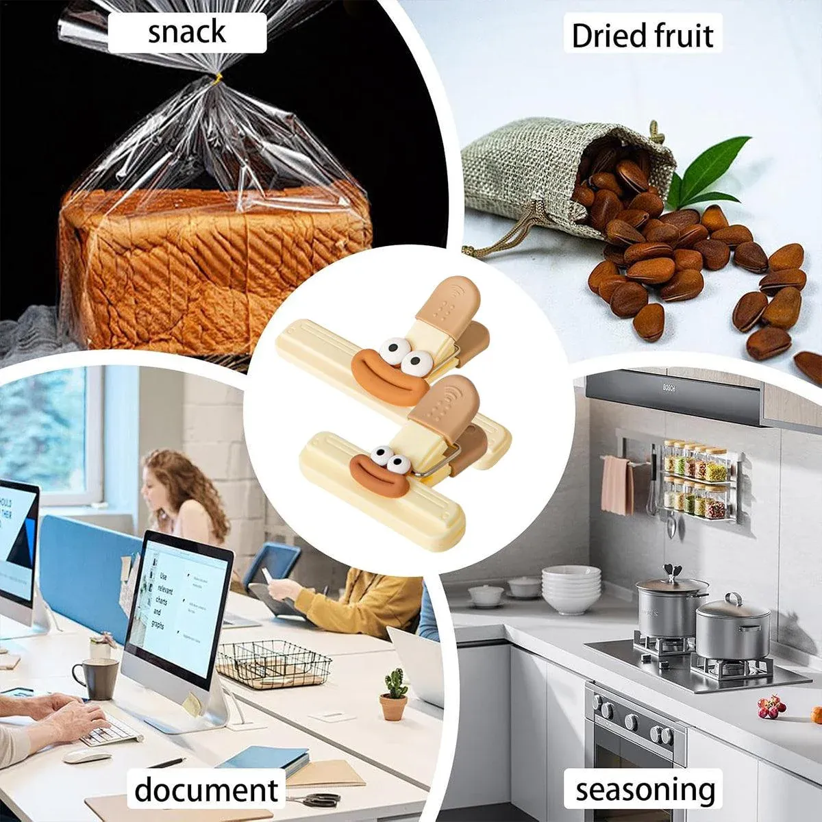 6pcs Plastic Clip Seal Food Snack Clip Sealer Bag Clips for Kitchen Storage — image 4