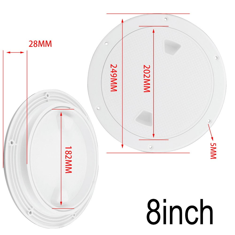 4" 6" 8" White Round Abs Marine Boat Inspection Hatch With Detachable Cover Non Slip Deck Access Panel For Yacht And Watercraft 4 Inch 8"