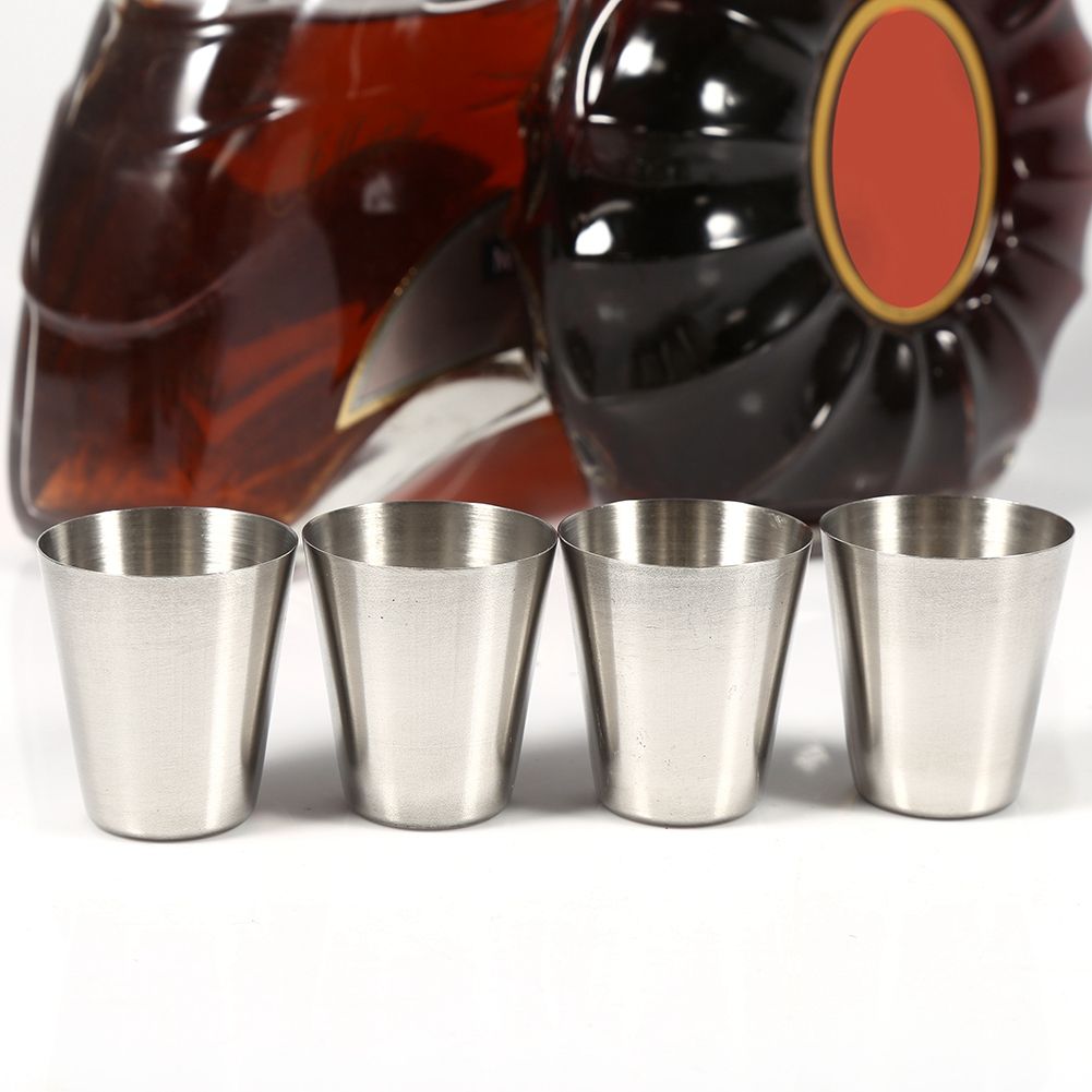 Portable Stainless Steel Tea Coffee Cup 30ml Beer Mug Bag Using for Travel (4 pcs) โ image 3