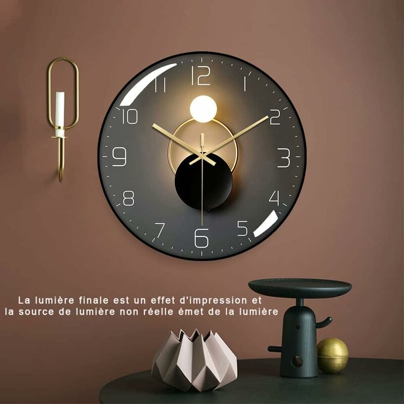 Modern Silent Wall Clock, 30Cm Diameter Wall Clock, ROund Digital Quartz Wall Clock, Suitable For Living ROom, Office — image 2
