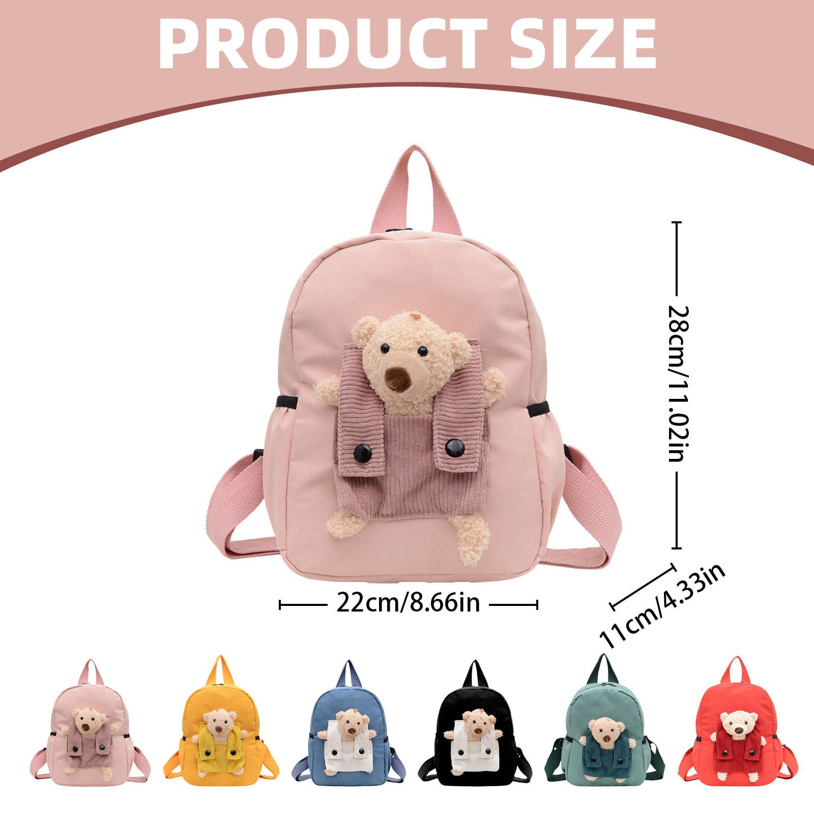 1 Pcs Travel Backpack,Cute Custom BookBag with Detachable Bear,Travel Backapck for Women/Men Casual Laptop Bookbag,Large Capacity Backpack for Birthday — image 2