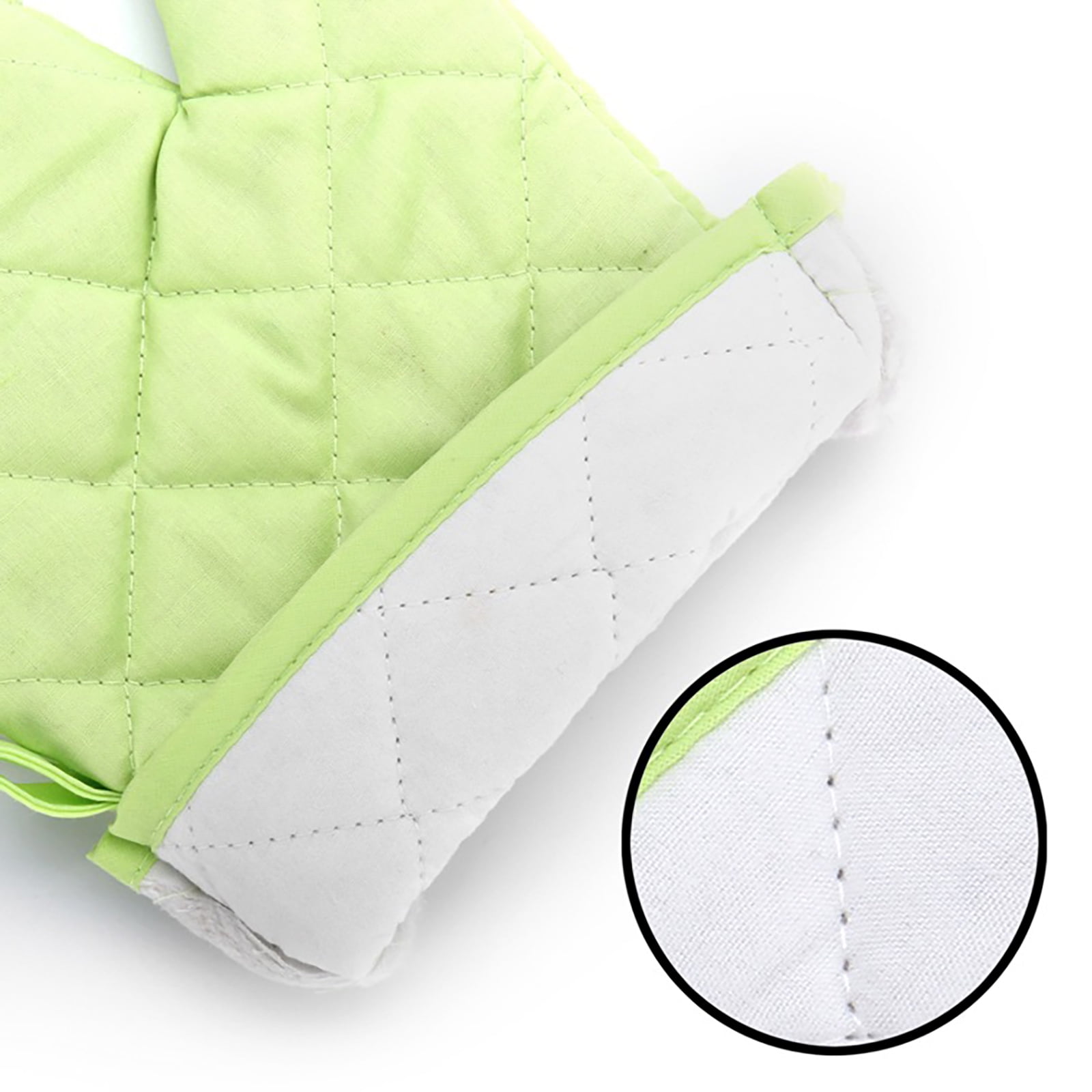2 Pieces Oven Mitts and Grill Gloves, Non-Slip Cooking Gloves for Baking, Grilling and Everyday Kitchen Use, Green — image 6