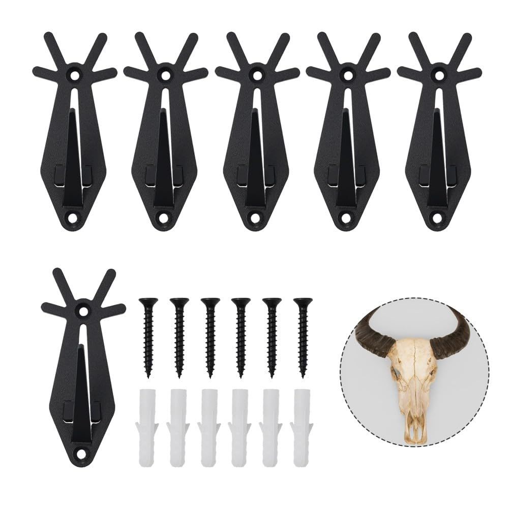 6pcs Deer head bone wall hook, used for hanging deer heads, antelopes, and other smaller animals, with a wall hook and easy installation kit for indoor and — image 2