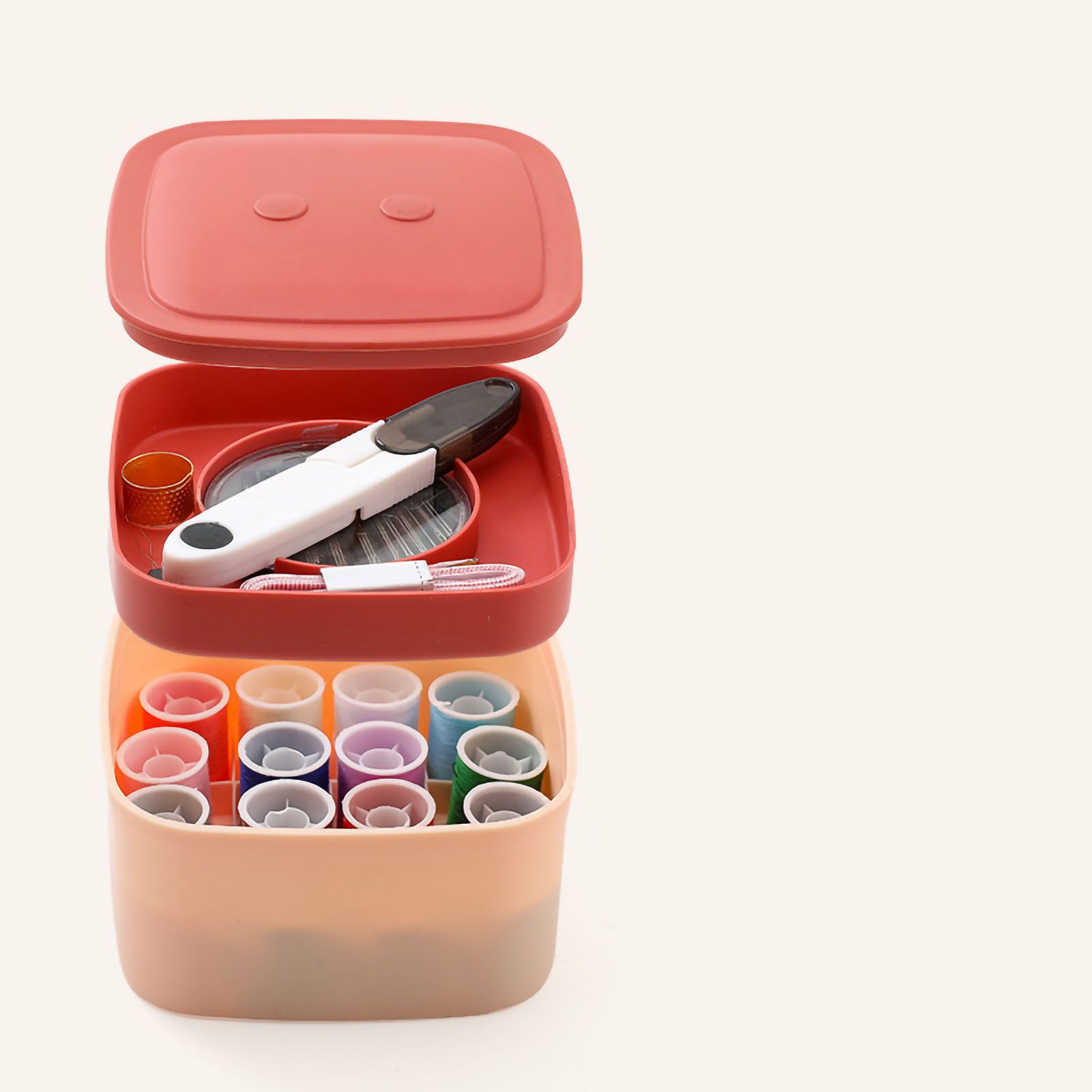 Magnetic Sewing Box PP Polyester Colorful Multifunctional Scandinavian Style Craft Storage Box for Home Pink and Purple — image 4