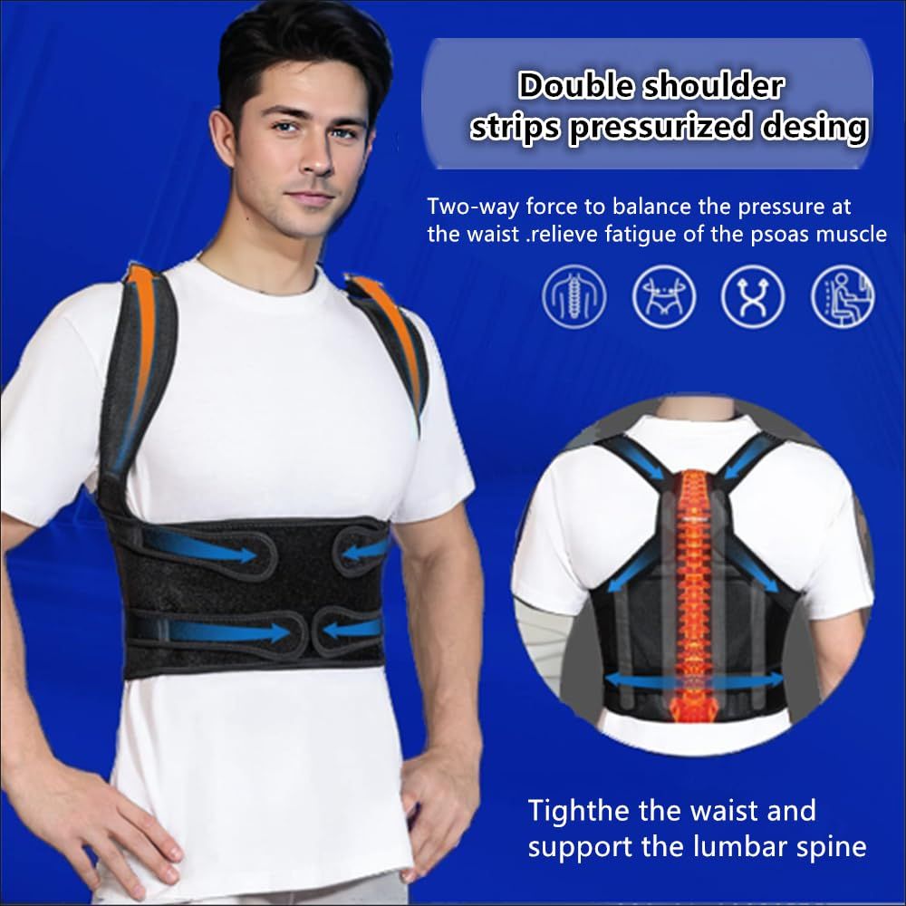 Back Brace for Women and Men,Shoulder Straightener,Back straightener,Adjustable Posture Corrector Suitable for Upper and Lower Back Pain — image 2