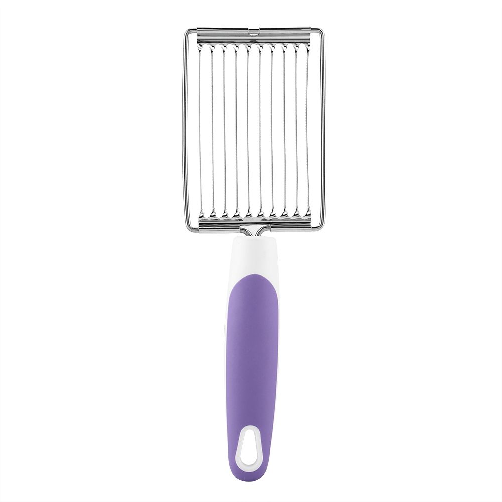 Stainless Steel Luncheon Meat Cutter Ham Fruit Tomato Kitchen Soft Food Cutting Tool (Purple)