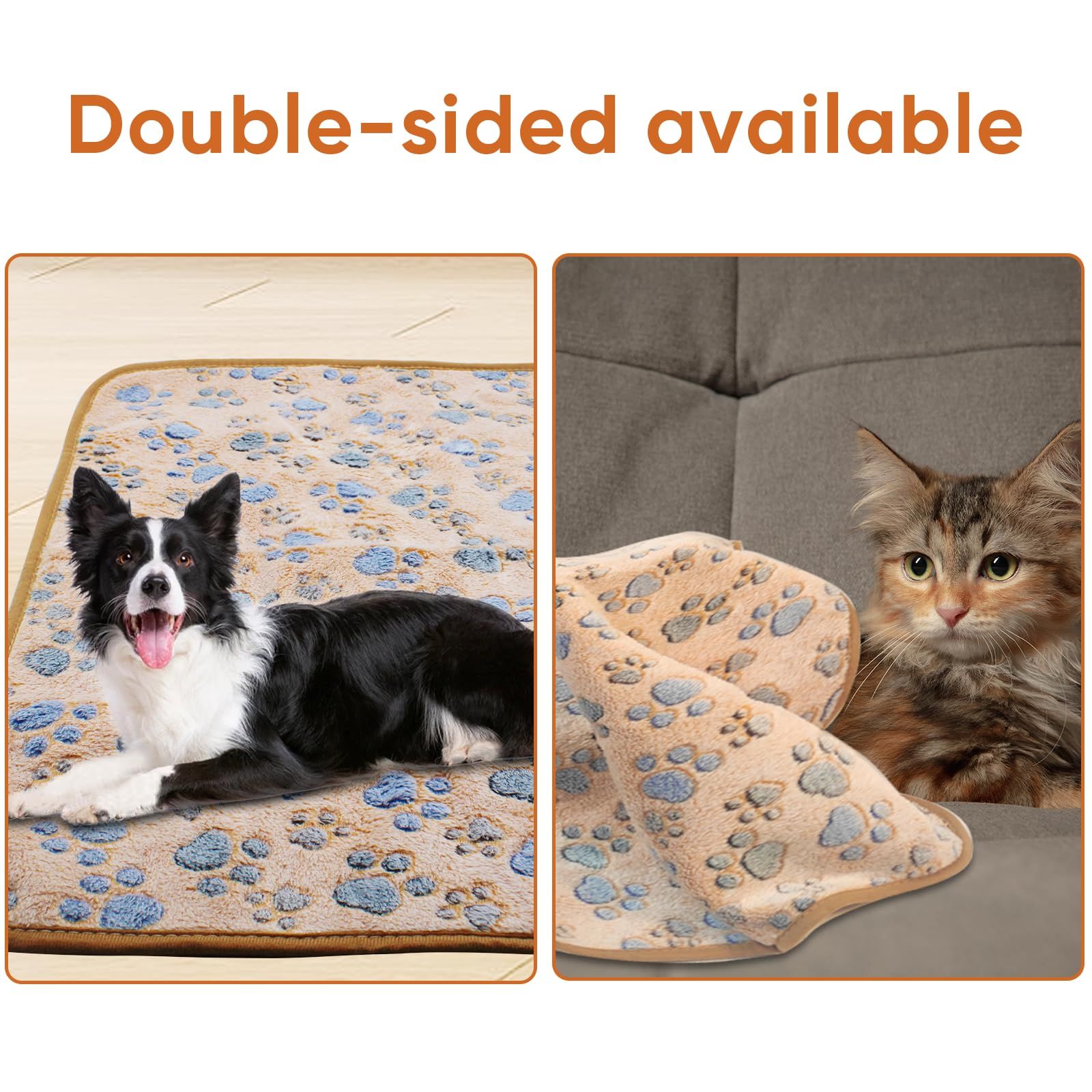 Waterproof Dog Blanket for Small Dogs,Puppy Pads for Dog Bed & Couch Pet Blanket for Small Cats (Coffee-104 × 76cm) — image 3